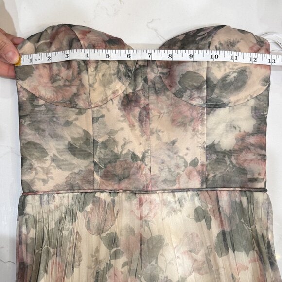 NWT Lulus Most Beautiful Day Ivory Multi Floral Print Organza Maxi Dress - Picture 5 of 6